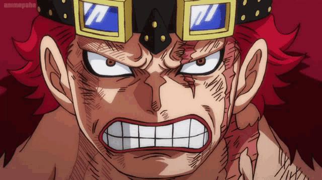 a close up of a cartoon character 's face with an animepahe logo in the bottom right corner