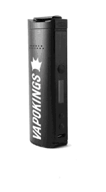 a black cylindrical object with the words vaporkings on it