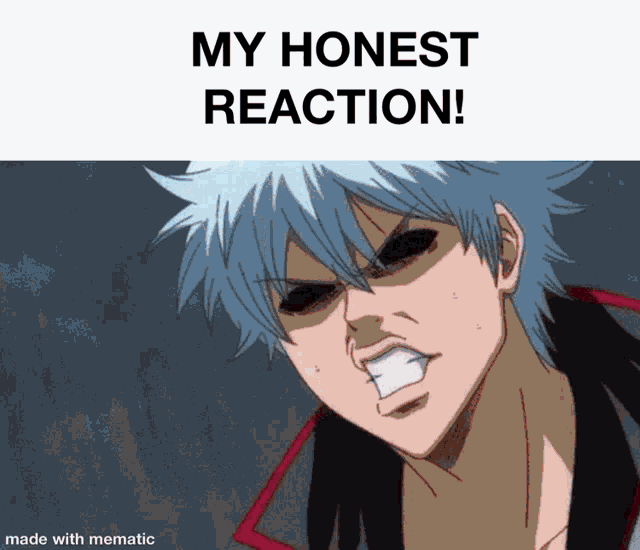 a picture of a cartoon character with the words " my honest reaction " on the bottom