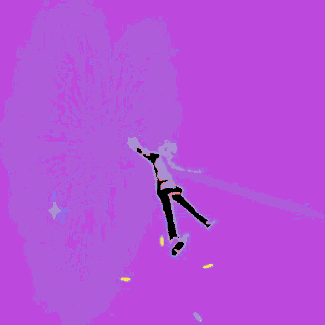 a man is flying through the air with a star in the foreground