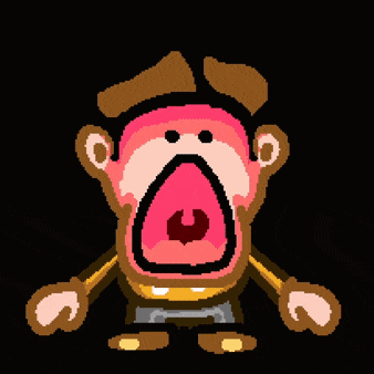 a pixel art of a man 's face with a broken nose