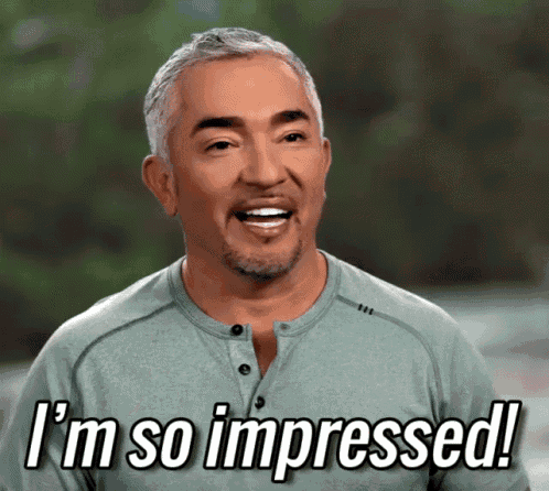a man in a green shirt says i 'm so impressed !