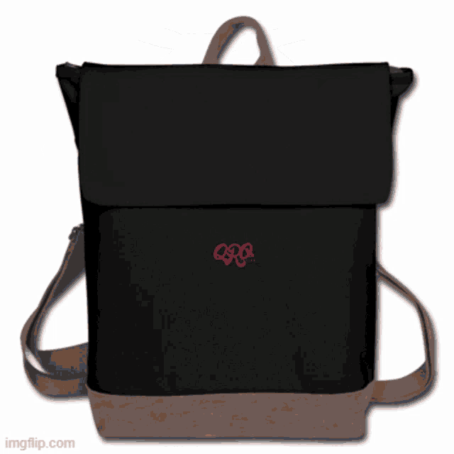 a black backpack with a red logo that says lpc on it