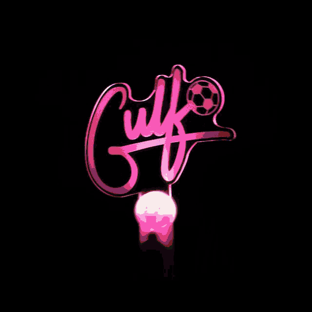 a purple light that has the word gulf on it