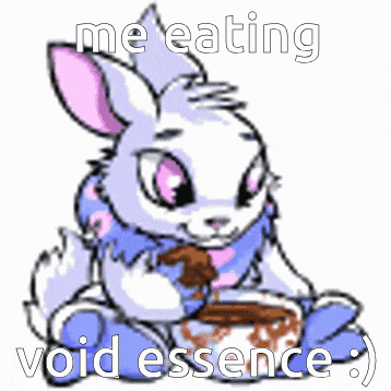 a cartoon of a rabbit eating a piece of chocolate cake