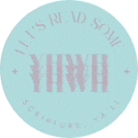 a blue circle with the words `` let 's read some yhwh '' written inside of it .