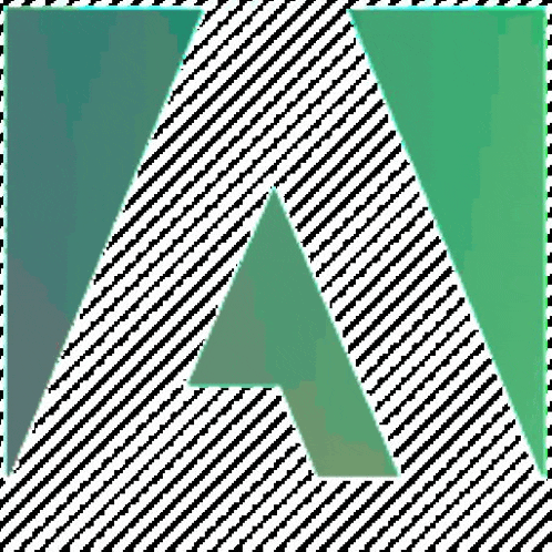 the letter a is surrounded by a black and white striped pattern .