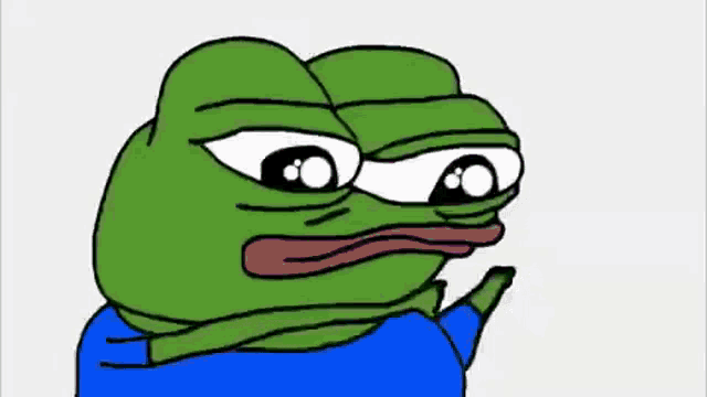 a green frog in a blue shirt is blowing a kiss with two pink hearts behind it .