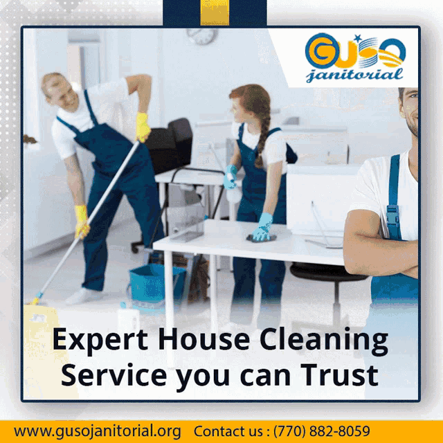 an advertisement for expert house cleaning service