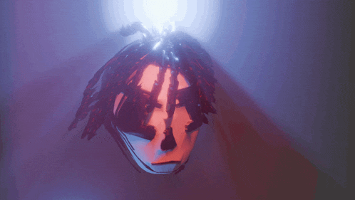 a drawing of a person 's face with dreadlocks and a light behind it