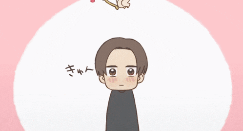 a cartoon of a man with a bow and arrow surrounded by hearts and cupid