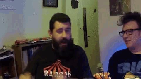 a man with a beard is wearing a shirt that says ripa 96