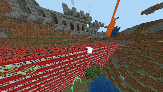 a brick wall with tnt on it in a video game