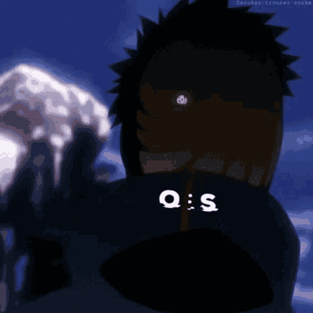 a drawing of a man with a red eye and the word doess on his back