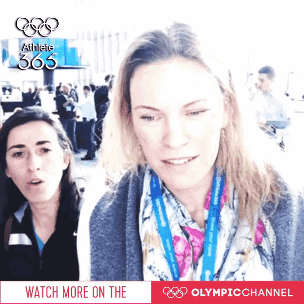 a poster for the olympic channel shows two women