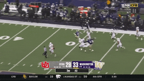 a football game between utah and washington is being broadcast on fox cbs