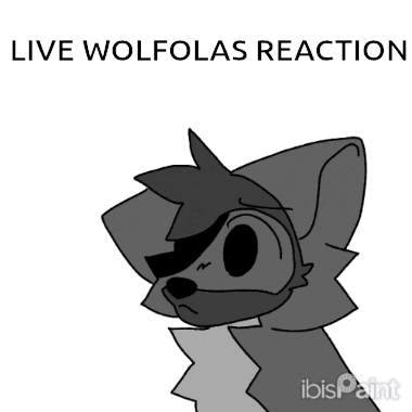 a black and white drawing of a wolf with the words " live wolfolas reaction " above it