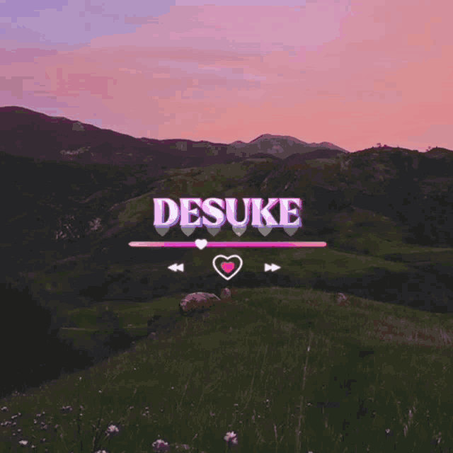 a picture of a landscape with the word desuke on it