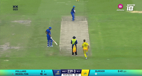 a cricket game is being played on a sports tv channel