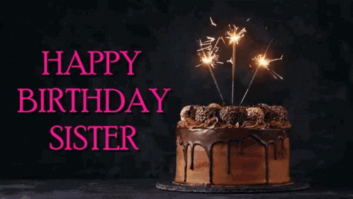 Happy Birthday Sister Birthday Cake GIF - Happy Birthday Sister Birthday Cake Sparkler GIFs