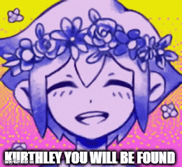 a cartoon of a girl with a flower crown on her head and the caption kurthley you will be found .