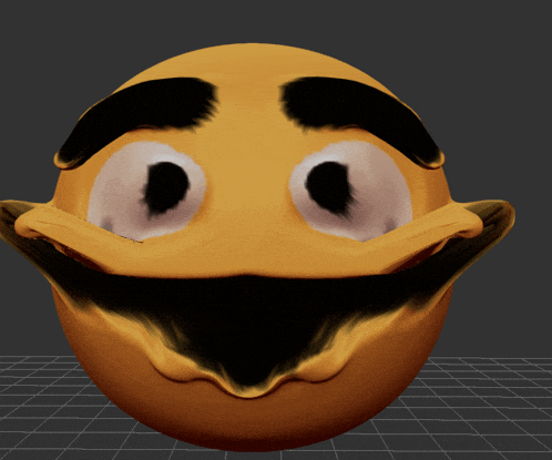 a 3d model of a smiley face with a big smile