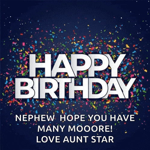 a birthday card for a nephew with confetti and the words happy birthday