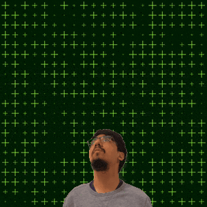 a man looking up at the number 19 with stars coming out of it