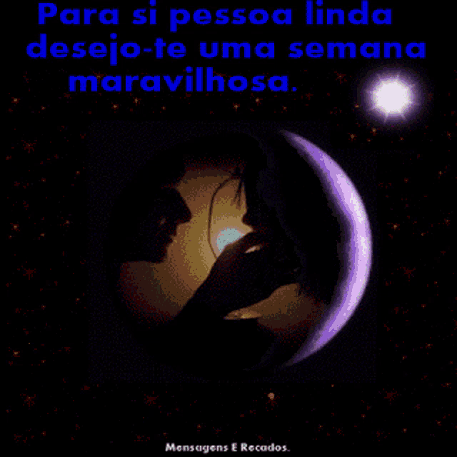 a purple planet with the words " para si pessoa linda desejo-te uma semana maravilhosa " above it