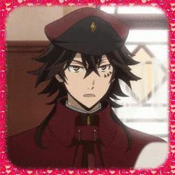 a cartoon character wearing a red jacket and a black hat
