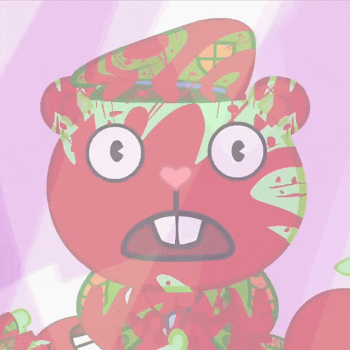 a cartoon drawing of a squirrel wearing a hat
