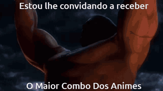 a picture of a man with the words o maior combo dos animes on it
