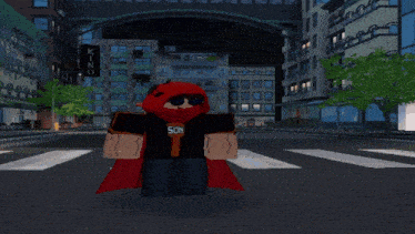 a cartoon character wearing a red cape and a shirt that says son on it