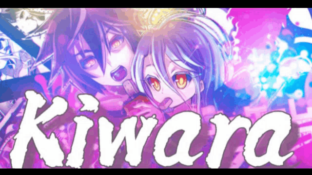 a picture of two anime characters with the name kiwara written below them