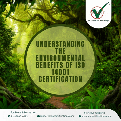a green circle with the words understanding the environmental benefits of iso 14001 certification on it