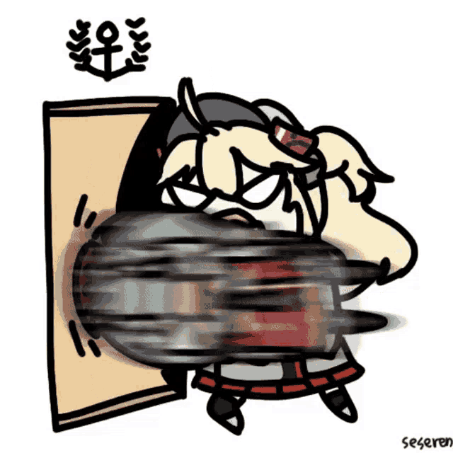 a cartoon drawing of a girl with the name seserem on the bottom
