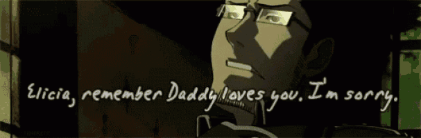 a man with glasses says " elicia remember daddy loves you "
