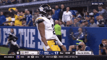 a football game between pittsburgh and indianapolis is underway