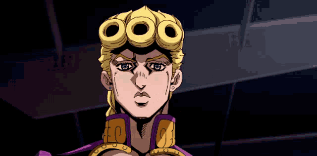 a pixel art drawing of a man with three circles in his hair