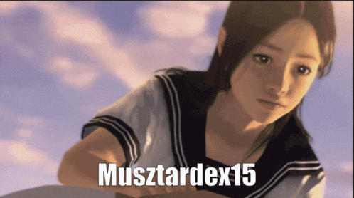 a picture of a girl with the name musztardex15 on the bottom right