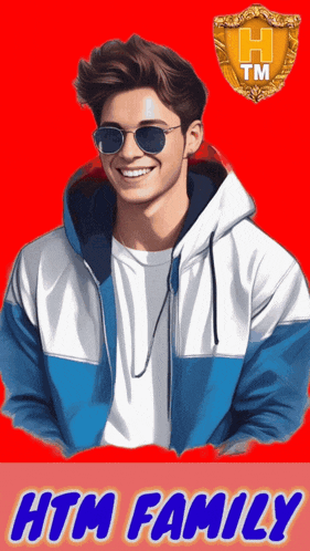 a man wearing sunglasses and a hooded jacket is featured on a poster for the htm family
