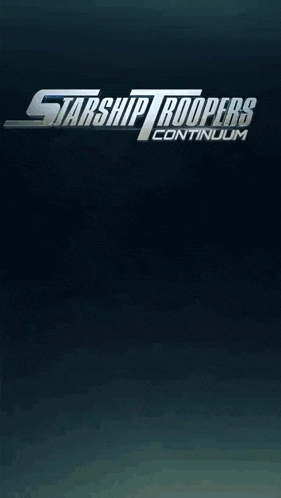 a poster for starship troopers continuum with a dark blue background