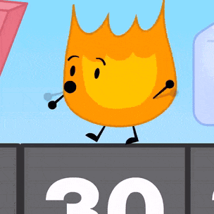 a cartoon character with arms and legs is standing in front of a number 30