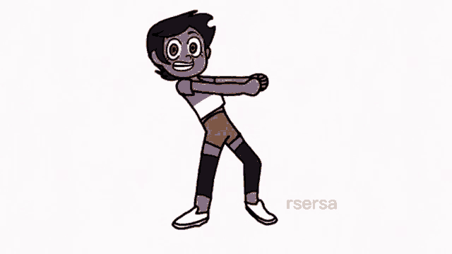 a cartoon character from the owl house is standing with his arms outstretched and smiling .