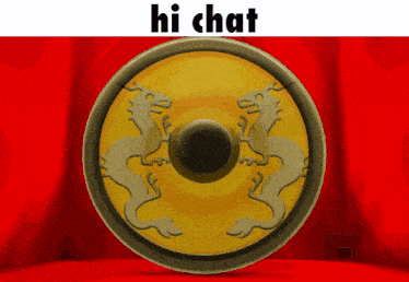 a picture of a shield with the words hi chat on the bottom