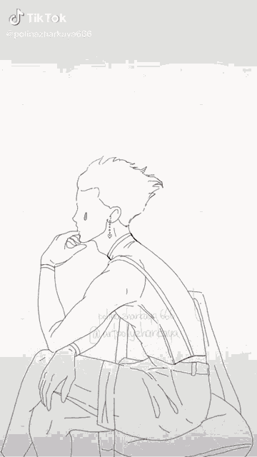 a drawing of a man holding a red cup with a tiktok watermark