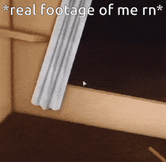 a screenshot of a video game with the caption " real footage of me rn * "