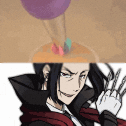 a close up of a cartoon character with a balloon in the background