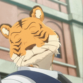 a close up of a cartoon tiger 's face