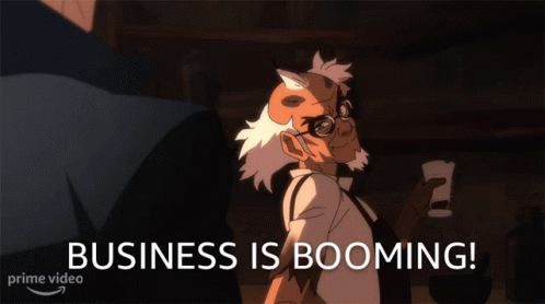 Business Is Booming Victor GIF - Business Is Booming Victor The Black Powder Merchant GIFs